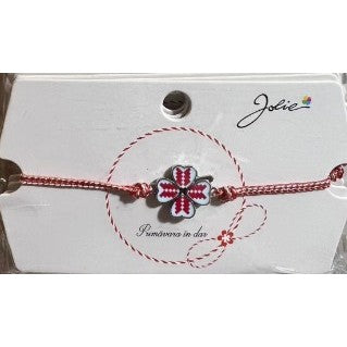 Martisor Bratara Traditionala, Snur Alb Rosu, Multiple Modele de pandantiv cu specific Traditional