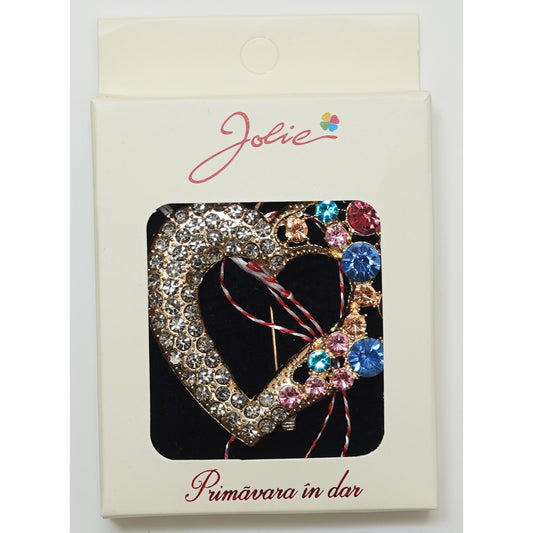 Martisor Brosa Medie, Multicolora, Dimensiune Brosa Aprox 5 cm, Material Metal, Model 9