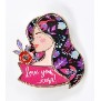 Martisor Brosa Mica in Cutie, Dimensiune Brosa 2.5-3 cm, Material Metal, Model "Love you, nasa!"