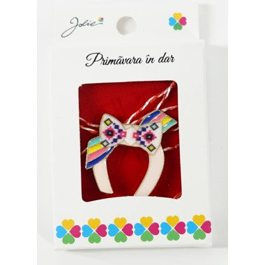 Martisor Brosa Mica in Cutie, Dimensiune Brosa 2.5-3 cm, Material Metal, Model Potcoava cu Funda