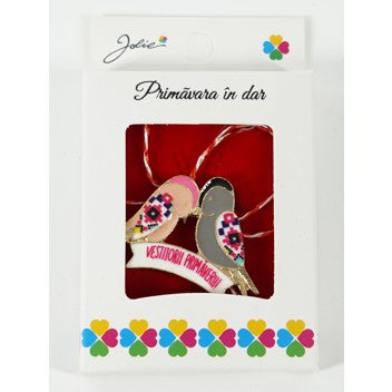 Martisor Brosa Mica in Cutie, Dimensiune Brosa 2.5-3 cm, Material Metal, Model Vestitorii Primaverii"