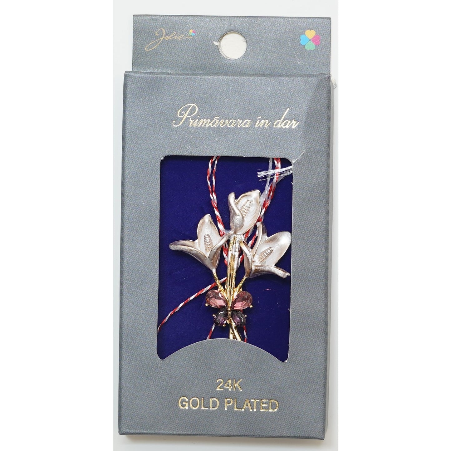 Martisor Brosa Placata cu Aur 24K, Dimensiune Brosa Aprox 2- 3 cm, Model 15