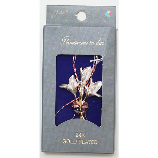 Martisor Brosa Placata cu Aur 24K, Dimensiune Brosa Aprox 2- 3 cm, Model 15