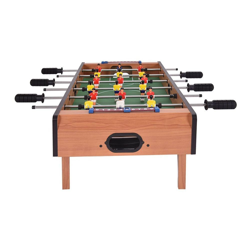 Masa de Fotbal cu Teren si 18 Jucatori, 6 Manere, cu Tablou pentru Scor, din Metal, Lemn si ABS, 69 x 36.5 x 23 cm, cu Picioruse, pentru copii/adulti