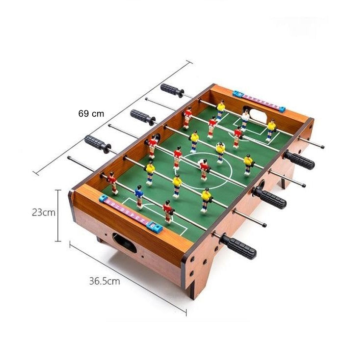 Masa de Fotbal cu Teren si 18 Jucatori, 6 Manere, cu Tablou pentru Scor, din Metal, Lemn si ABS, 69 x 36.5 x 23 cm, cu Picioruse, pentru copii/adulti