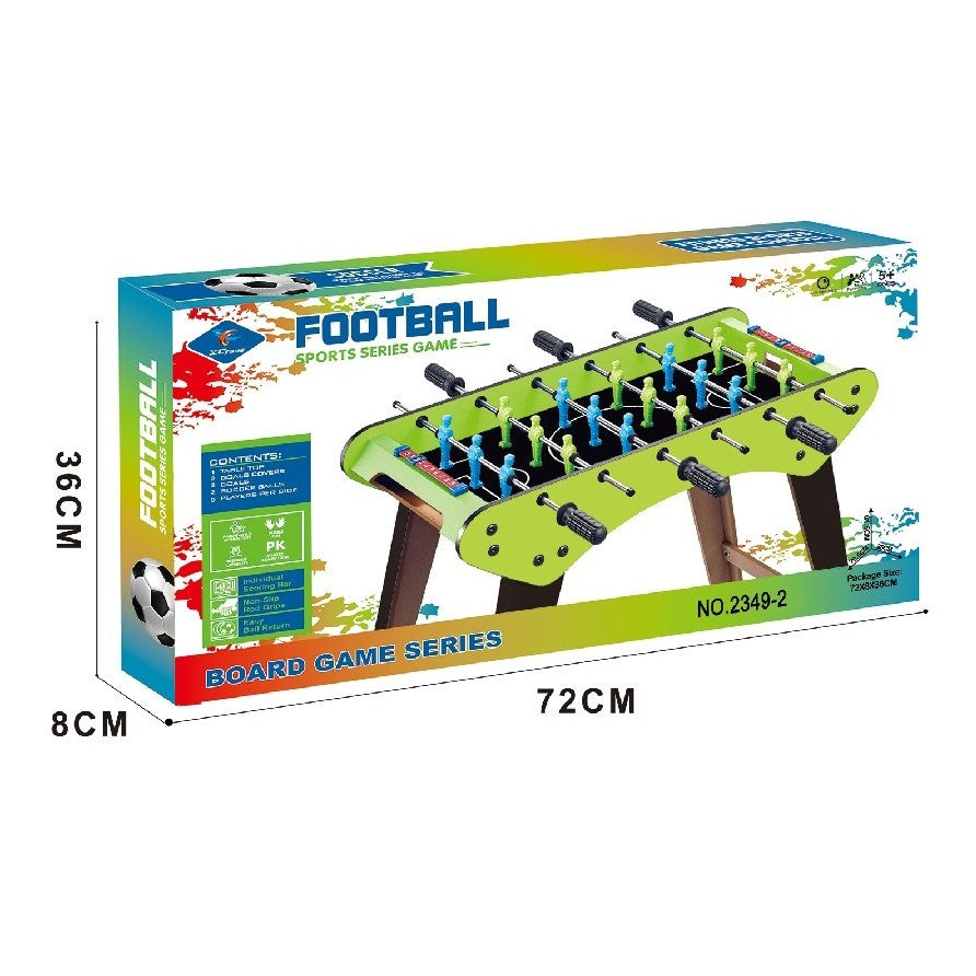 Masa de Fotbal, cu Picioare, 6 Manere, Tablou de Scor, 71.3 x 14.6 x 36 cm, din Lemn/Otel/ABS, Verde