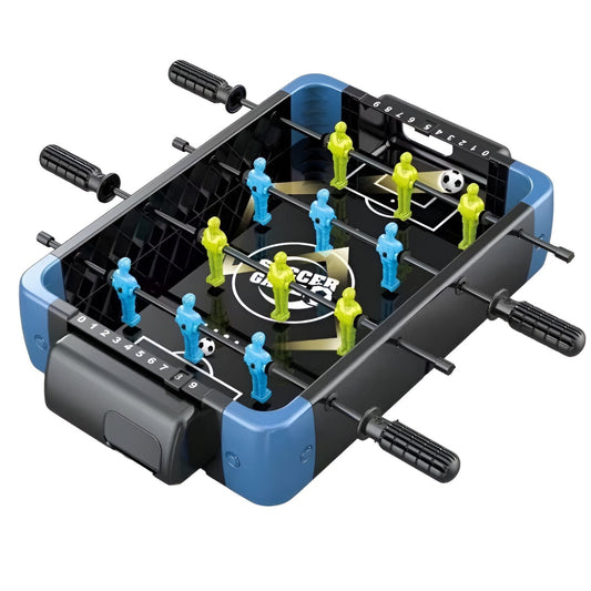 Masa de Joc 5in1 , cu Teren Schimbabil de Fotbal, Basket, Bowling, Curling si Hockey, cu Tablou Scor, din ABS, 47.5x32x8.5 cm, Design Multicolor, pentru Copii/ Adulti