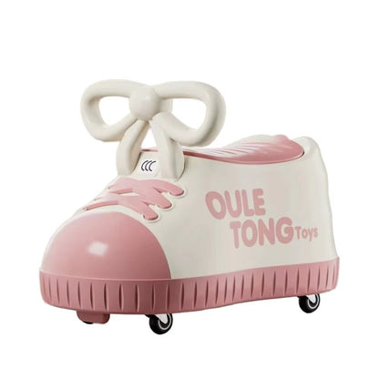 Masina pentru Copii, Model Pantof, 4 Roti, 1-6 ani, Cutie de Depozitare, din ABS, 48 x 27 x 34 cm, Roz