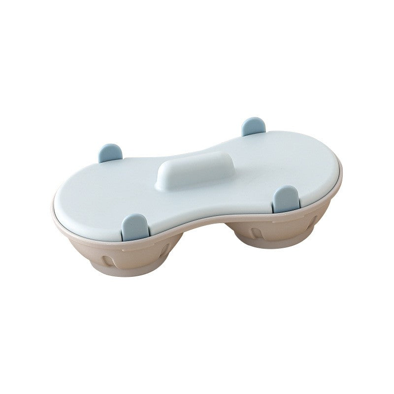 Recipient Dublu pentru Oua, din Plastic, pentru Gatit la Microunde, 22 x 11.8 x 8 cm, Albastru