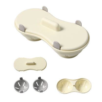 Recipient Dublu pentru Oua, din Plastic, pentru Gatit la Microunde, 22 x 11.8 x 8 cm, Gri