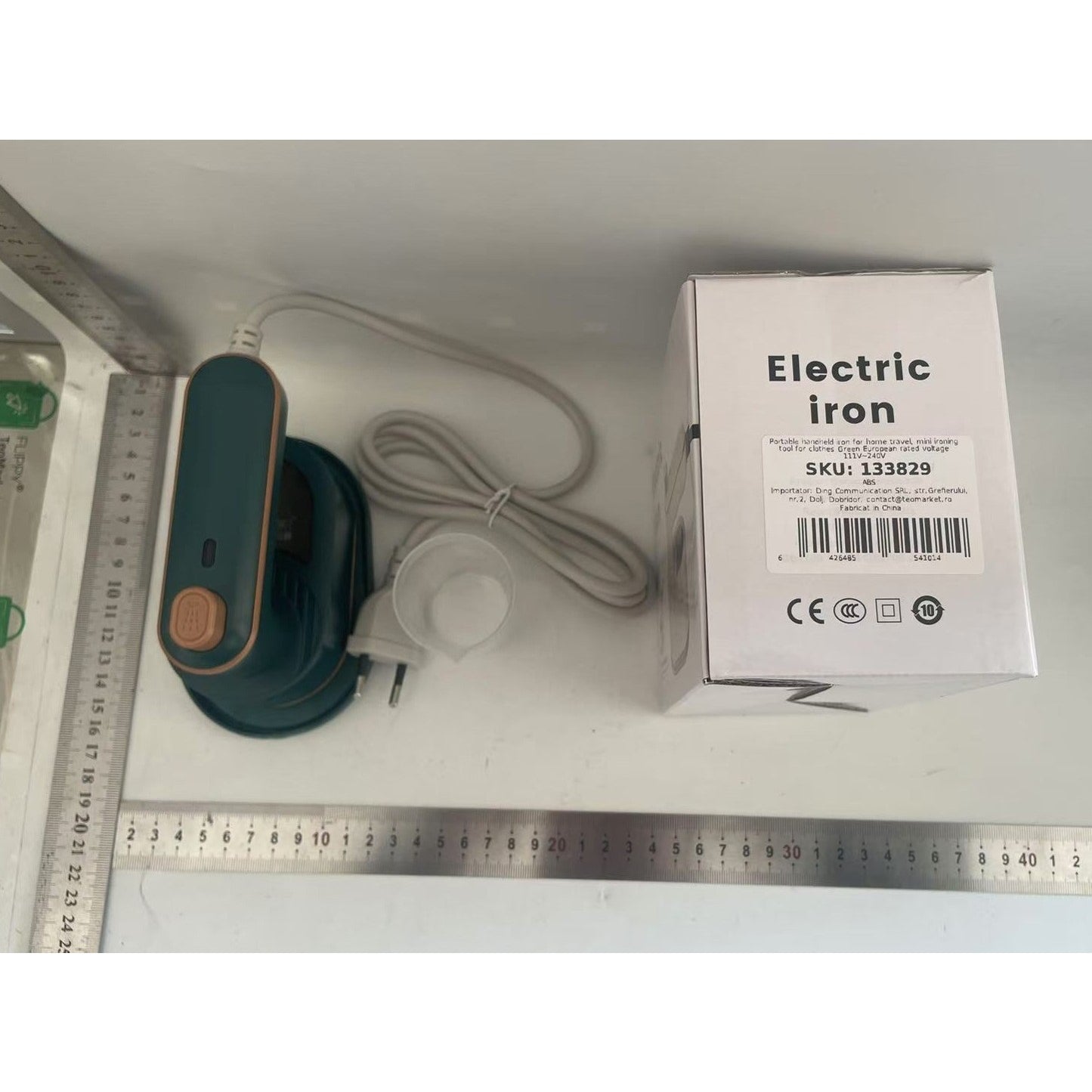 Mini Fier de Calcat, Pliabil si Portabil, Calcare Verticala/Orizonala, cu Abur, 50 ml, 40W, 10.5 x 12 cm, Verde