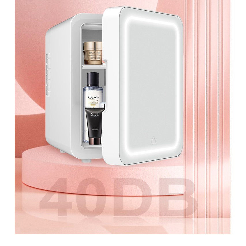Mini frigider cosmetice, dubla functie de incalzire/racire, portabil, 8L, alb
