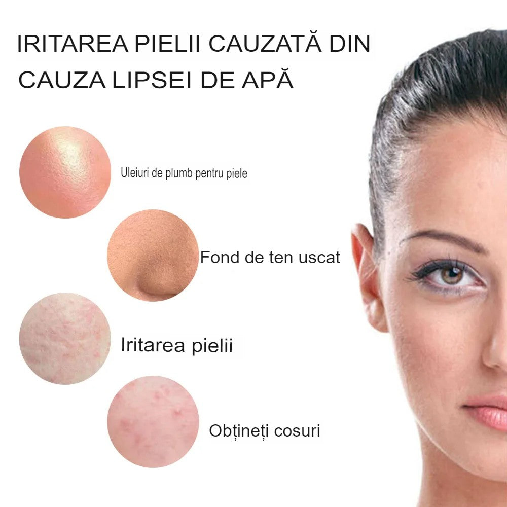 Spray de Hidratare Facială cu Tehnologie Nano, Hidratare, Igienizare, Abur Rece, Încărcare USB, Capacitate 30 mL, 10cm, Alb