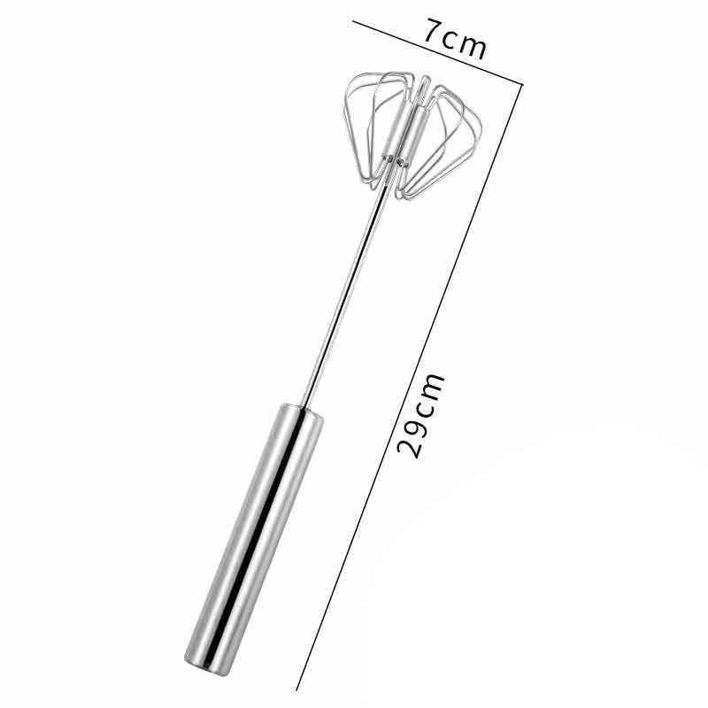Mixer Manual, pentru Oua Smantana Frisca Aluat, Maner Otel Inoxidabil, Usor de Utilizat si Depozitat, 29 x 7 cm, Argintiu