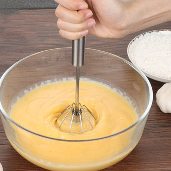Mixer Manual, pentru Oua Smantana Frisca Aluat, Maner Otel Inoxidabil, Usor de Utilizat si Depozitat, 29 x 7 cm, Argintiu