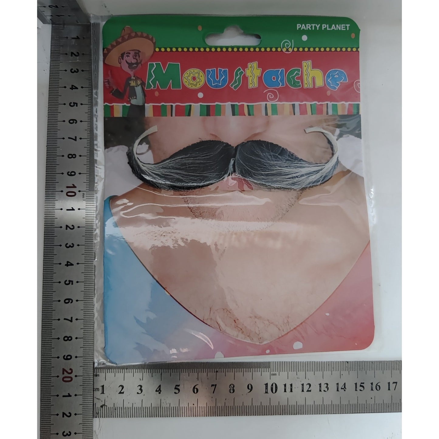 Mustata Falsa pentru Deghizari, Petreceri Tematice, din Panza, Autoadeziv, 13 x 4 cm, Model Grizonat 1, Negru/Alb