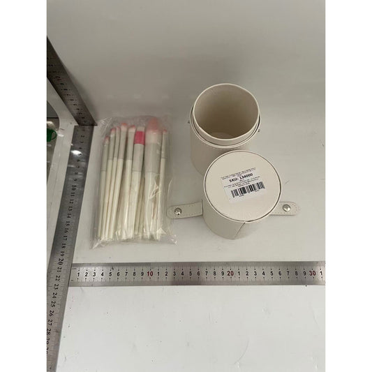 Set 14 Pensule de Machiaj cu Peri Moi, cu Suport pentru Depozitare, Bej