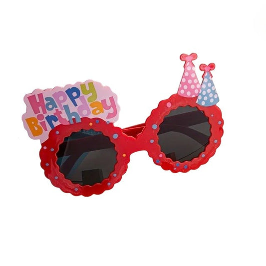 Ochelari Decorativi, pentru Petrecere, din ABS, Unisex, Model Happy Birthday, 13.5 x 8.5 cm, Rosu