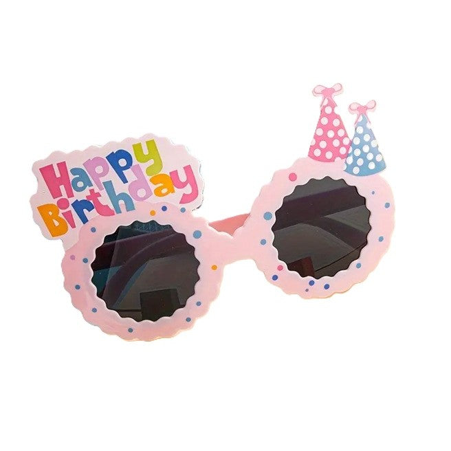 Ochelari Decorativi, pentru Petrecere, din ABS, Unisex, Model Happy Birthday, 13.5 x 8.5 cm, Roz
