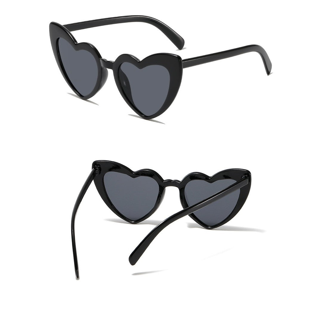 Ochelari in Forma de Inima, pentru Petrecerea Burlacitelor, Tematica Nunta, Protectie Soare, 14.7x4.9x14.2 cm, Negru