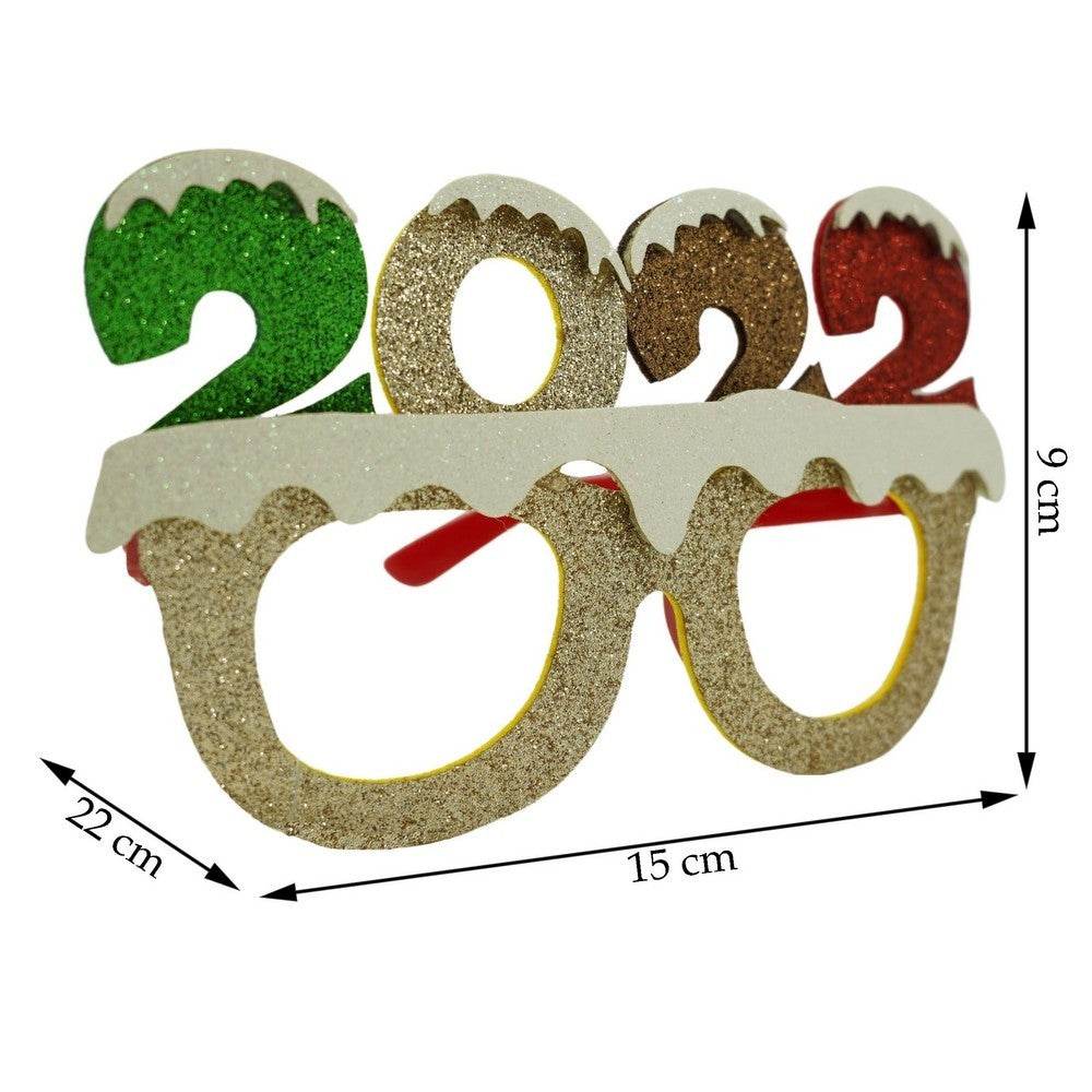 Ochelari petrecere de Revelion, 2022, Bej, din Plastic si Poliester