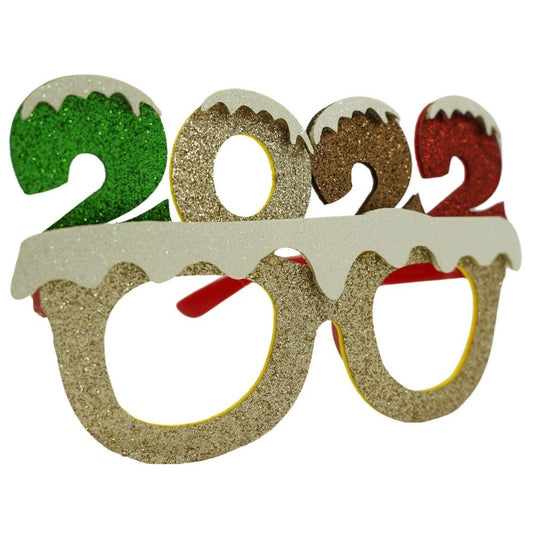 Ochelari petrecere de Revelion, 2022, Bej, din Plastic si Poliester