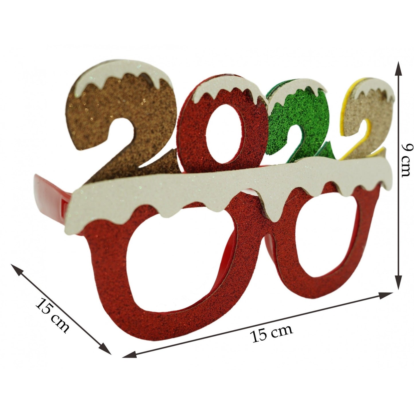 Ochelari petrecere de Revelion, 2022, Rosu, din Plastic si Poliester
