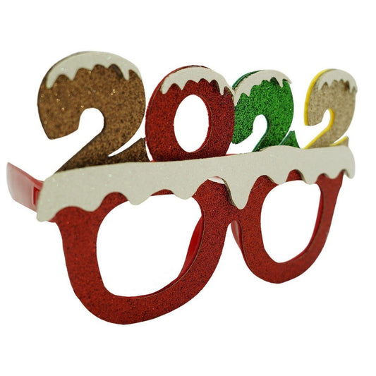 Ochelari petrecere de Revelion, 2022, Rosu, din Plastic si Poliester