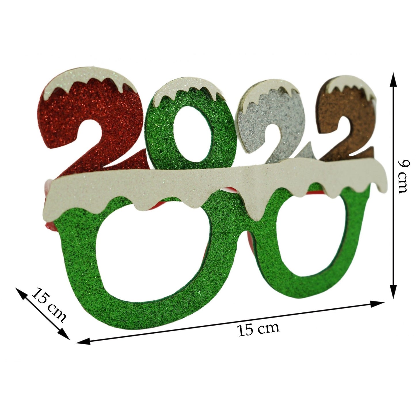Ochelari petrecere de Revelion, 2022, Verde, din Plastic si Poliester