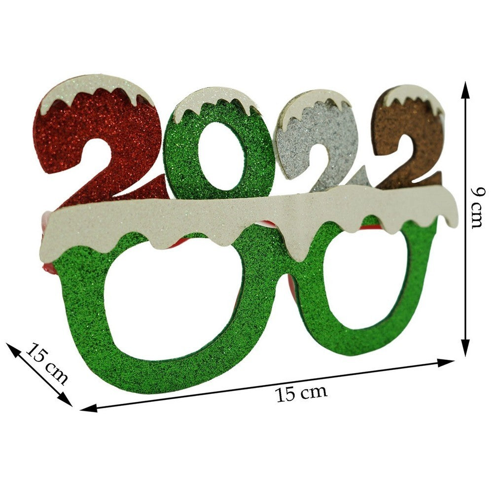 Ochelari petrecere de Revelion, 2022, Verde, din Plastic si Poliester