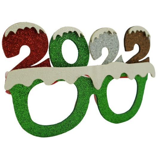 Ochelari petrecere de Revelion, 2022, Verde, din Plastic si Poliester