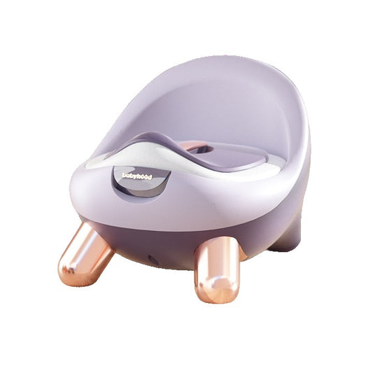 Olita pentru Copii, +1an, Portabila, cu Capac, Model Prietenos, Non-Toxic, Compartiment Detasabil, cu 4 Picioare, Usor de Curatat, Mov Gold