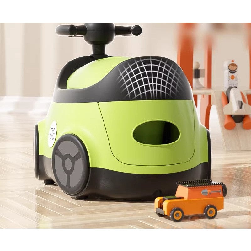 Olita pentru Copii, +1an, Portabila, Design Masinuta cu Capac, Model Prietenos, Non-Toxic, Compartiment Detasabil, Usor de Curatat, Verde