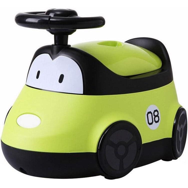 Olita pentru Copii, +1an, Portabila, Design Masinuta cu Capac, Model Prietenos, Non-Toxic, Compartiment Detasabil, Usor de Curatat, Verde