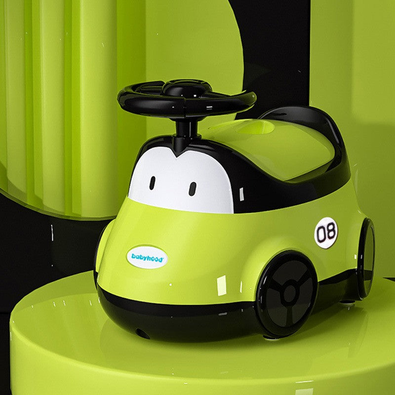 Olita pentru Copii, +1an, Portabila, Design Masinuta cu Capac, Model Prietenos, Non-Toxic, Compartiment Detasabil, Usor de Curatat, Verde