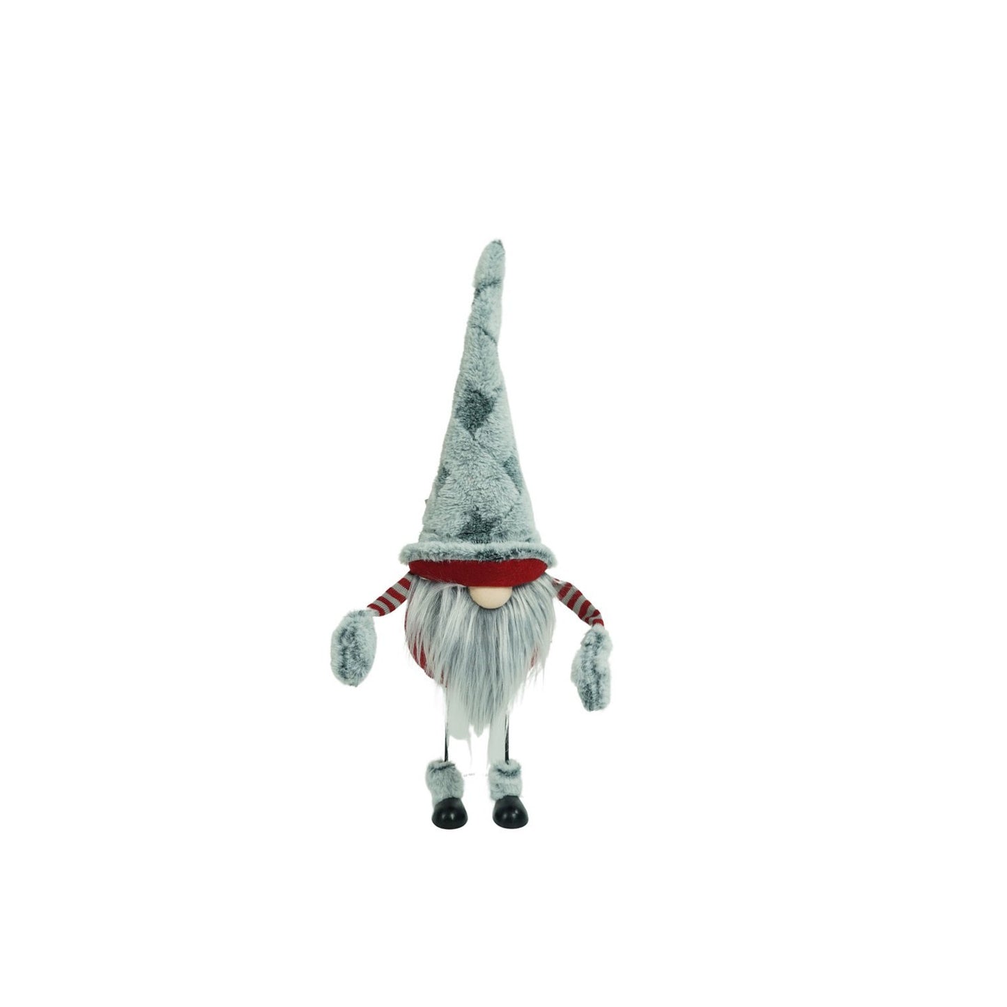 Ornament de Craciun spiridus, gri/rosu, textil, 55 cm