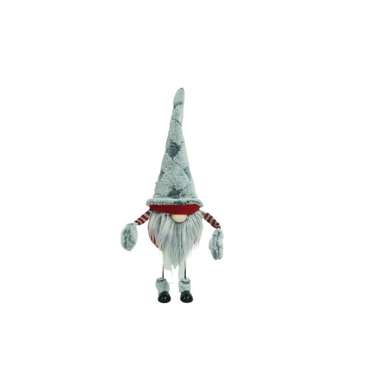 Ornament de Craciun spiridus, gri/rosu, textil, 55 cm