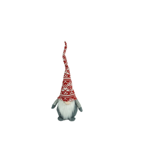 Ornament de Craciun spiridus model 2, rosu/gri, textil, 45 cm