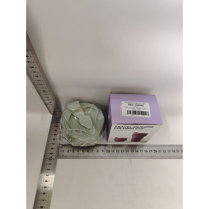 Pahar pliabil din silicon, pentru calatorii, camping, 350 ml,  8.2x6.3x9.1 cm, verde