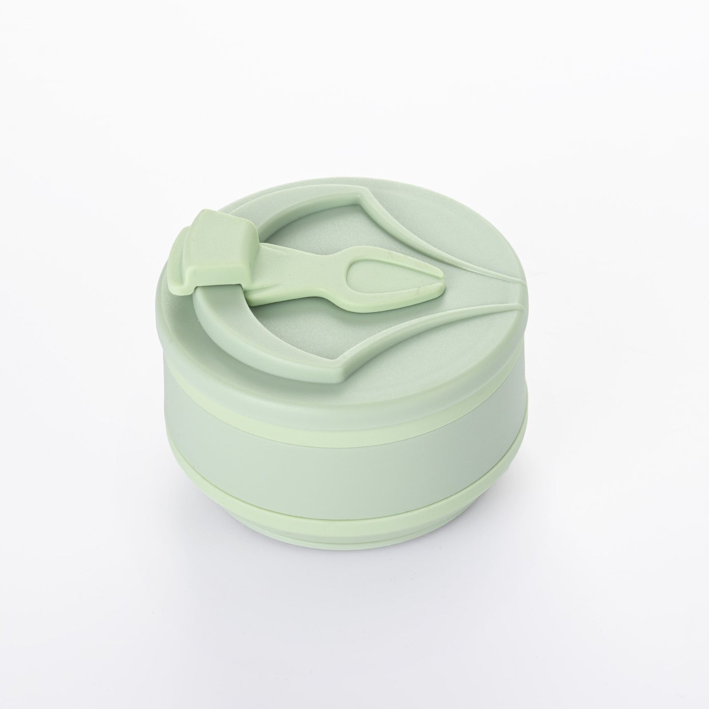 Pahar pliabil din silicon, pentru calatorii, camping, 350 ml, 8.2x6.3x9.1 cm, verde
