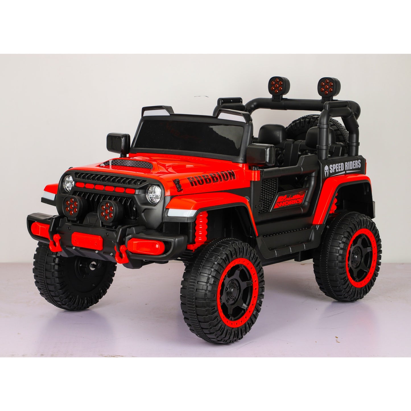 Mașină Electrică pentru Copii, Off-Road, Conectare Bluetooth, telecomandă, Tracțiune Integrală, Lumina Intermitenta, Baterie 12V 7Ah, 120x63x68cm, Rosu