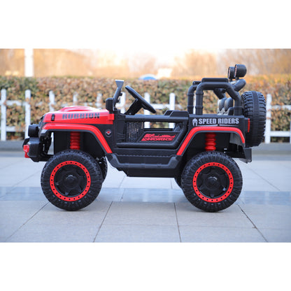 Mașină Electrică pentru Copii, Off-Road, Conectare Bluetooth, telecomandă, Tracțiune Integrală, Lumina Intermitenta, Baterie 12V 7Ah, 120x63x68cm, Rosu
