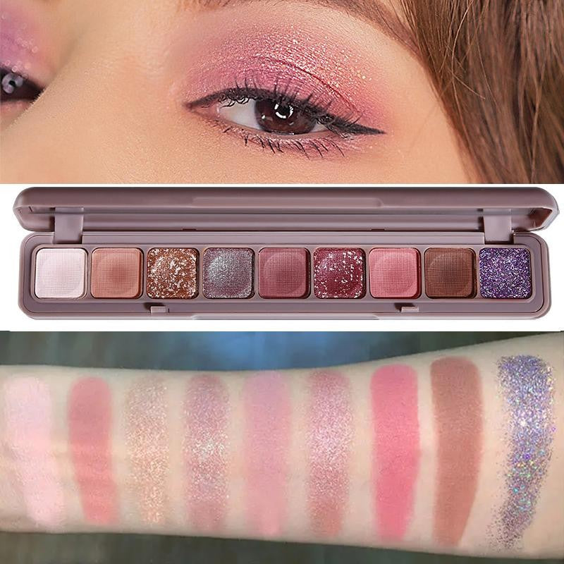 Paleta Farduri, 9 Culori, Farduri Mate si Sidefate, Rezistenta la Apa, Oglinda, 10 g, 9 x 3 x 2 cm, Valabilitate 3 Ani, Multicolor