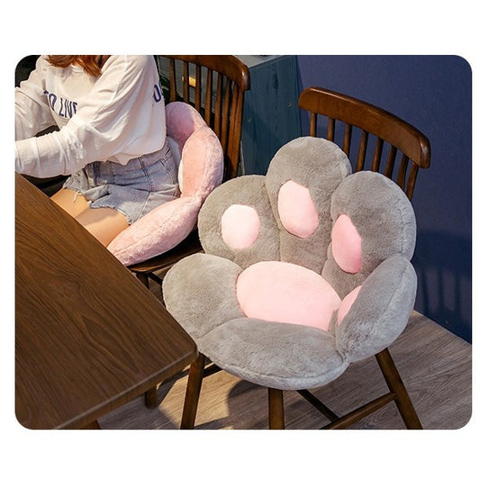 Perna Decorativa, Model Laba de Pisica, din Plus, pentru Scaun/Canapea/Podea, 80 x 70 cm, Gri
