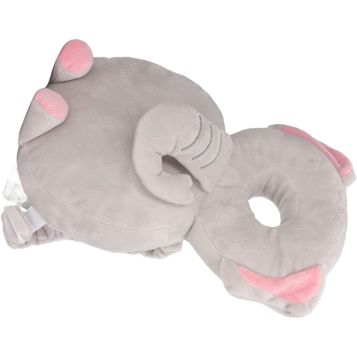 Perna tip Rucsac pentru Protectia Capului, Tetiera tip Elefant de Plus, pentru Bebelusi, 33x6x19 cm, 180 g, Gri
