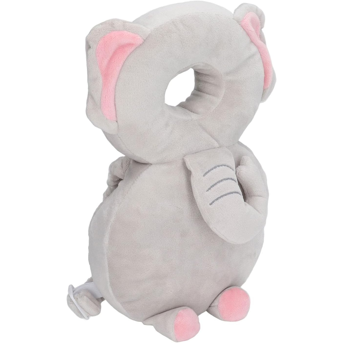 Perna tip Rucsac pentru Protectia Capului, Tetiera tip Elefant de Plus, pentru Bebelusi, 33x6x19 cm, 180 g, Gri