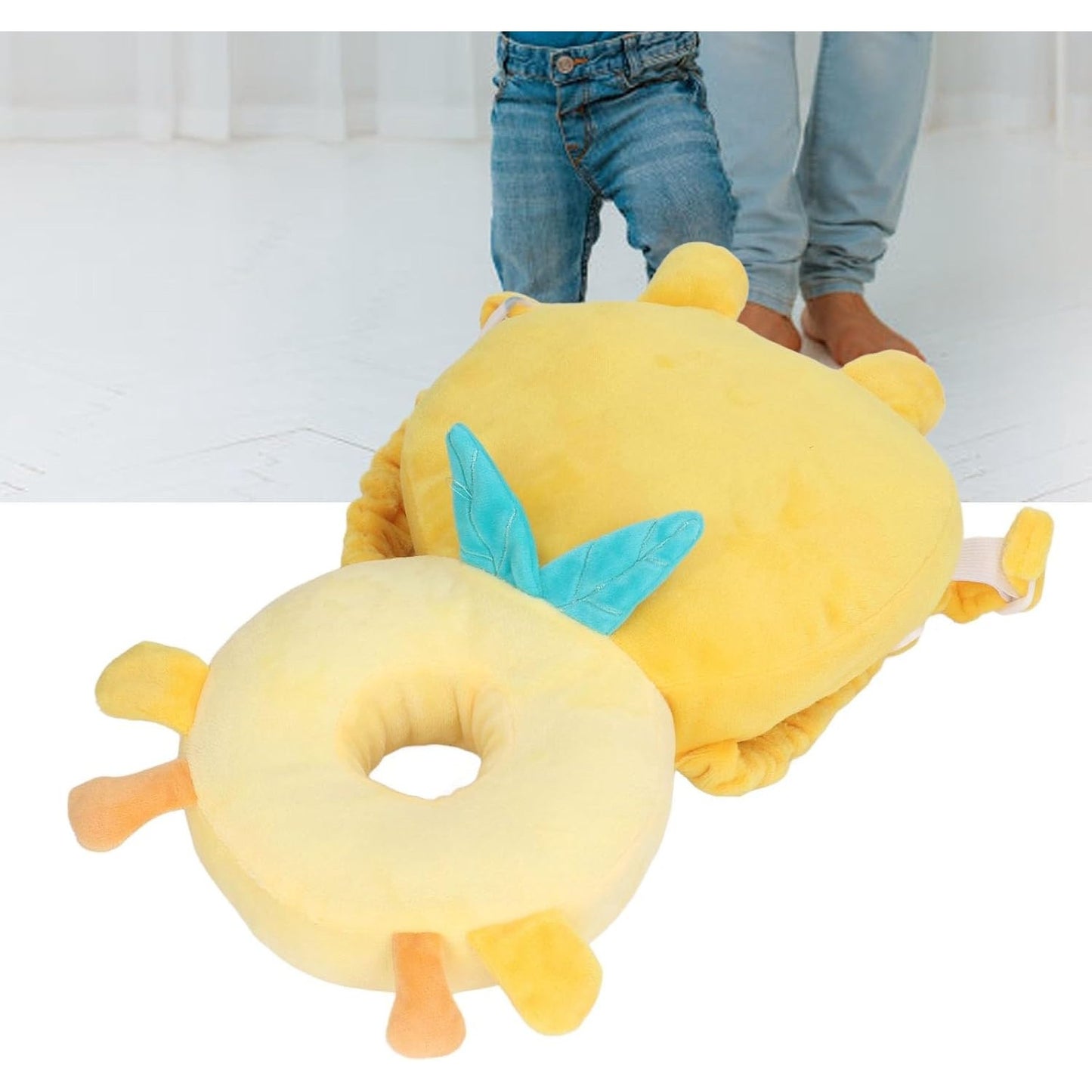 Perna tip Rucsac pentru Protectia Capului, Tetiera tip Girafa, pentru Bebelusi, 33x6x19 cm, 180 g, Galben