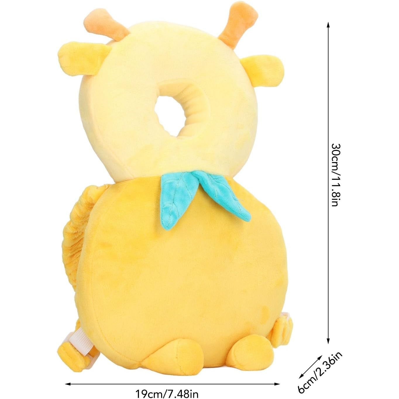 Perna tip Rucsac pentru Protectia Capului, Tetiera tip Girafa, pentru Bebelusi, 33x6x19 cm, 180 g, Galben