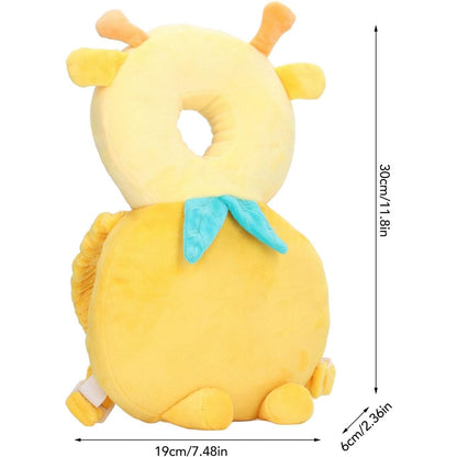 Perna tip Rucsac pentru Protectia Capului, Tetiera tip Girafa, pentru Bebelusi, 33x6x19 cm, 180 g, Galben