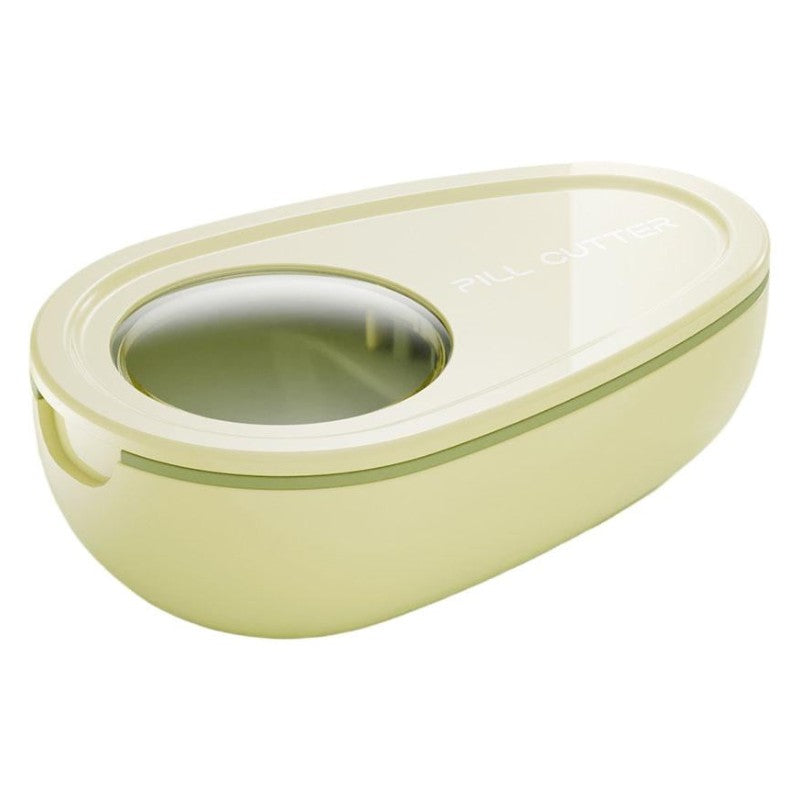 Cutie Taiat Pastile si Depozitare Medicamente, Galbena, 8x5x2.65 cm, Compacta si Portabila, Ideala Pentru Calatorii